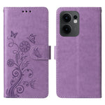 For Oppo Reno13 F 5G (Reno 13 FS 5G) / 4G Leather Case Butterfly Floral Imprint Wallet Stand Cover