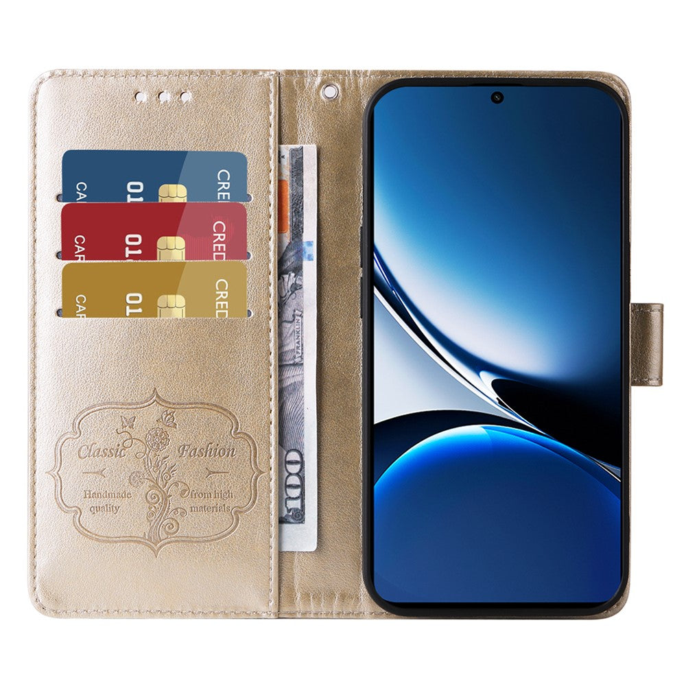 Xiaomi Redmi Turbo 4 5G / Poco X7 Pro 5G læderetui med sommerfugleblomstret tryk og pungcover