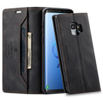 AUTSPACE For Samsung Galaxy S9 Wallet Case  A01 Leather Stand Cover with RFID Blocking Card Holder