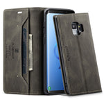 AUTSPACE For Samsung Galaxy S9 Wallet Case  A01 Leather Stand Cover with RFID Blocking Card Holder