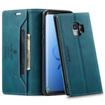 AUTSPACE For Samsung Galaxy S9 Wallet Case  A01 Leather Stand Cover with RFID Blocking Card Holder