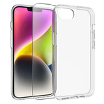 För iPhone 17e / 16e genomskinligt TPU-anti-rep mobilskal + 2.5D Arc Edge-skärmskydd