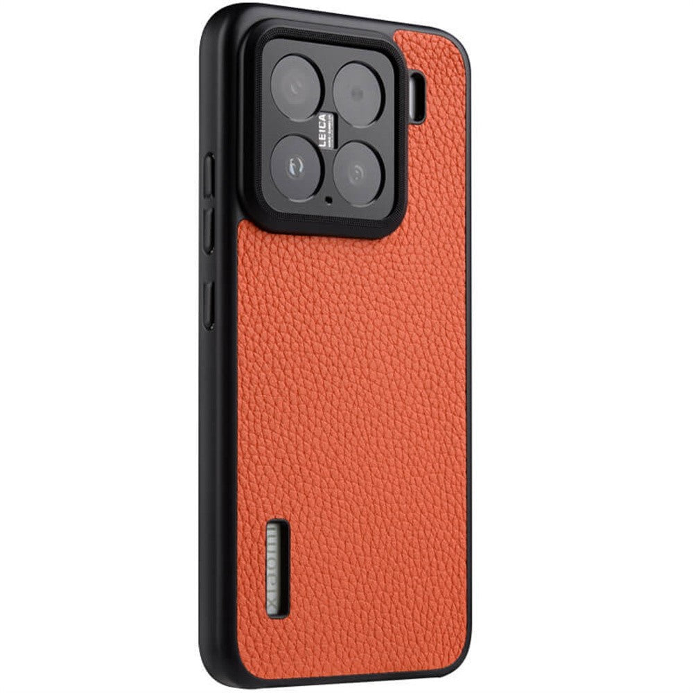 MELKCO For Xiaomi 15 Case Genuine Cow Leather Coated PC Phone Cover