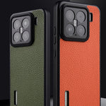 MELKCO For Xiaomi 15 Case Genuine Cow Leather Coated PC Phone Cover