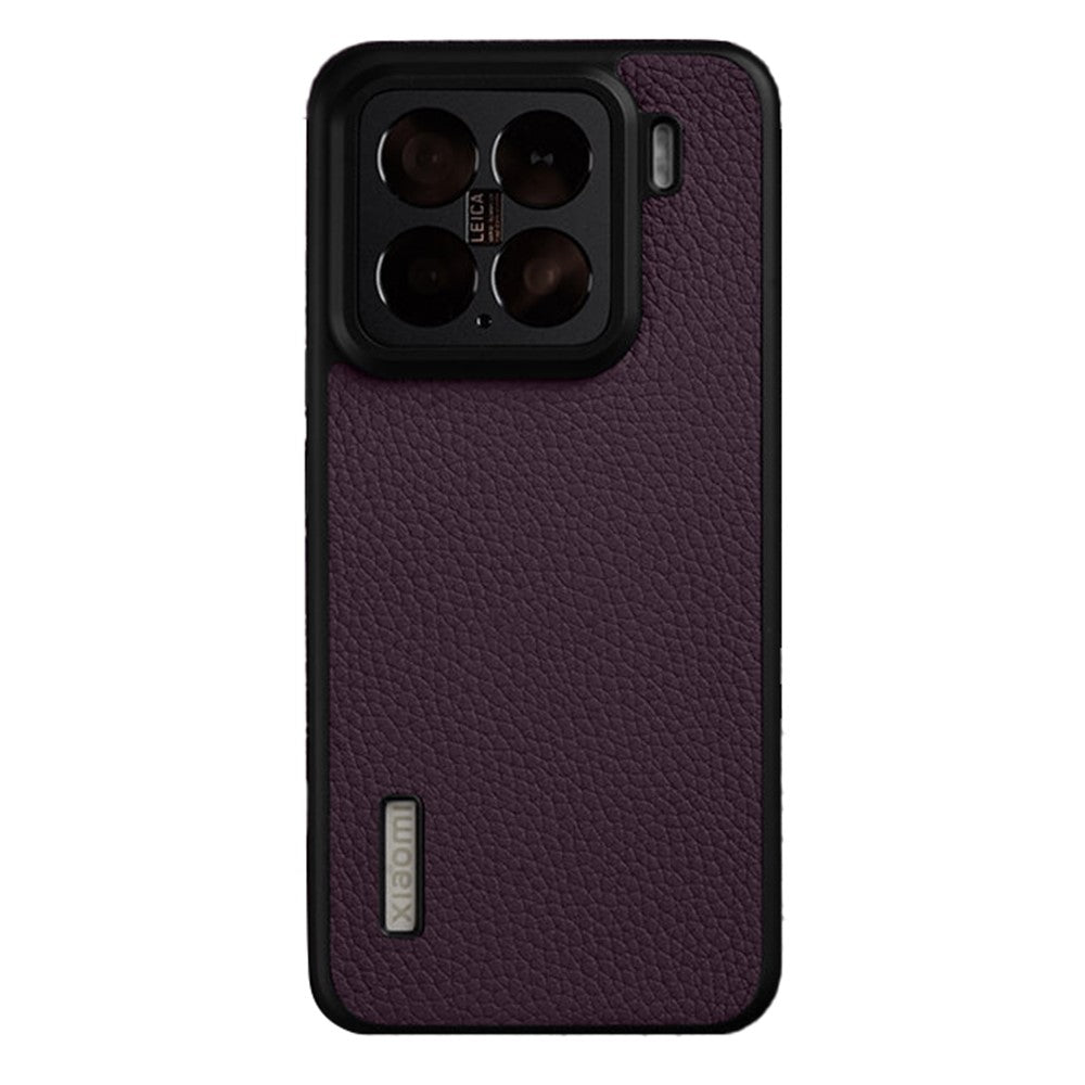 MELKCO For Xiaomi 15 Case Genuine Cow Leather Coated PC Phone Cover