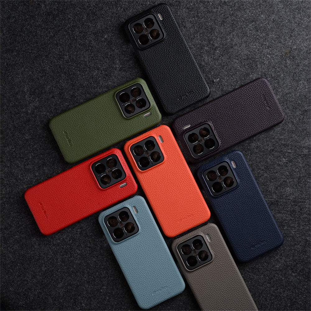 MELKCO For Xiaomi 15 Case Genuine Cow Leather PC Phone Cover Magnetic Case