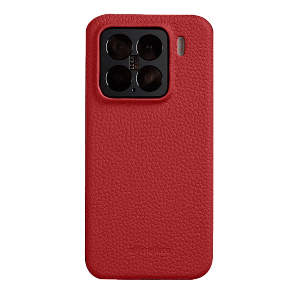 MELKCO For Xiaomi 15 Case Genuine Cow Leather PC Phone Cover Magnetic Case
