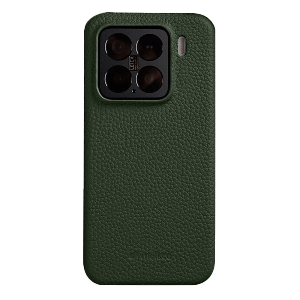MELKCO For Xiaomi 15 Case Genuine Cow Leather PC Phone Cover Magnetic Case
