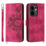 For Oppo Reno13 F 5G (Reno 13 FS 5G) / 4G Case Flower Pattern PU Leather Wallet Phone Cover with Strap