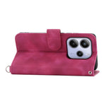 For Xiaomi Redmi Note 14 4G (163.25mm) Case Flower Pattern PU Leather Wallet Phone Cover with Strap
