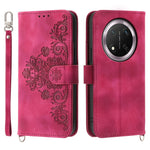 For Honor Magic7 Lite 5G / X9c 5G / X60 Pro 5G Case Flower Pattern PU Leather Wallet Phone Cover with Strap