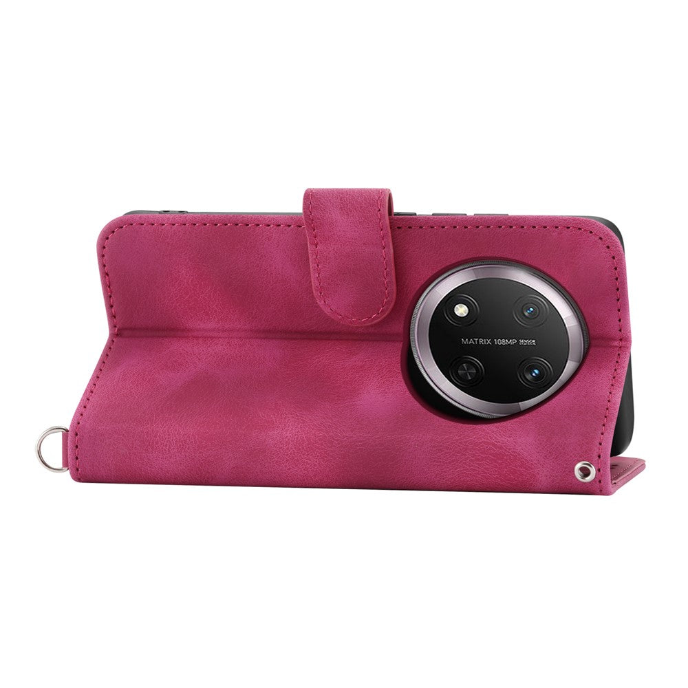 For Honor Magic7 Lite 5G / X9c 5G / X60 Pro 5G Case Flower Pattern PU Leather Wallet Phone Cover with Strap