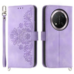 For Honor Magic7 Lite 5G / X9c 5G / X60 Pro 5G Case Flower Pattern PU Leather Wallet Phone Cover with Strap