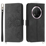 For Honor Magic7 Lite 5G / X9c 5G / X60 Pro 5G Case Flower Pattern PU Leather Wallet Phone Cover with Strap