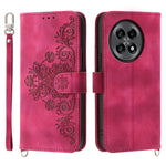 For OnePlus 13R 5G Case Flower Pattern PU Leather Wallet Phone Cover with Strap