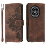 For OnePlus 13R 5G Case Flower Pattern PU Leather Wallet Phone Cover with Strap