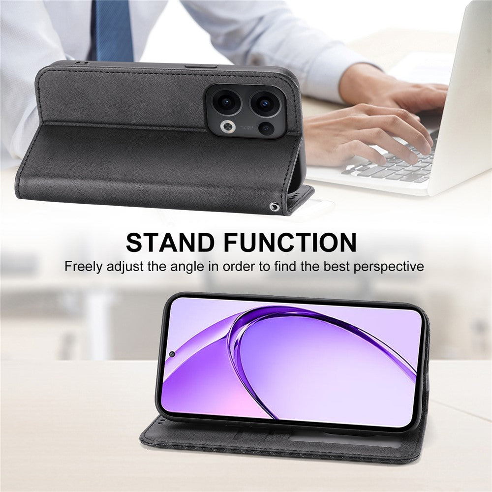 For Oppo Reno13 5G (Global) Case Calf Texture PU Leather Phone Cover with Wallet