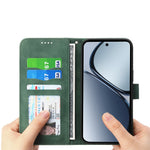 DIERFENG DF-03 För Oppo Reno13 5G (Global) Läderfodral Lines Imprint Plånboksfodral