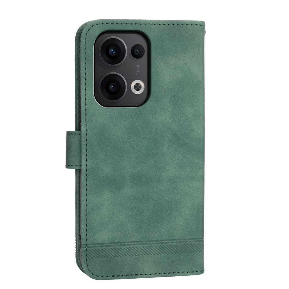 DIERFENG DF-03 För Oppo Reno13 5G (Global) Läderfodral Lines Imprint Plånboksfodral