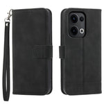 DIERFENG DF-03 För Oppo Reno13 5G (Global) Läderfodral Lines Imprint Plånboksfodral