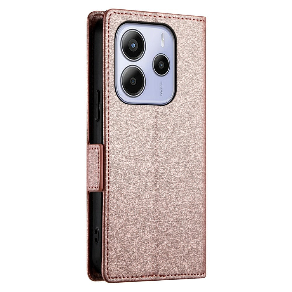 For Xiaomi Redmi Note 14 4G (163.25mm) Stand Case PU Leather Wallet Phone Cover