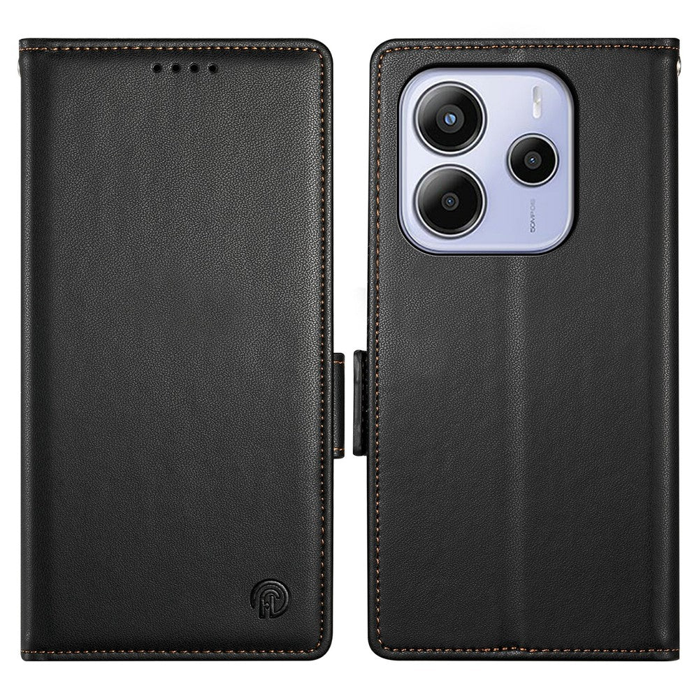 For Xiaomi Redmi Note 14 4G (163.25mm) Stand Case PU Leather Wallet Phone Cover