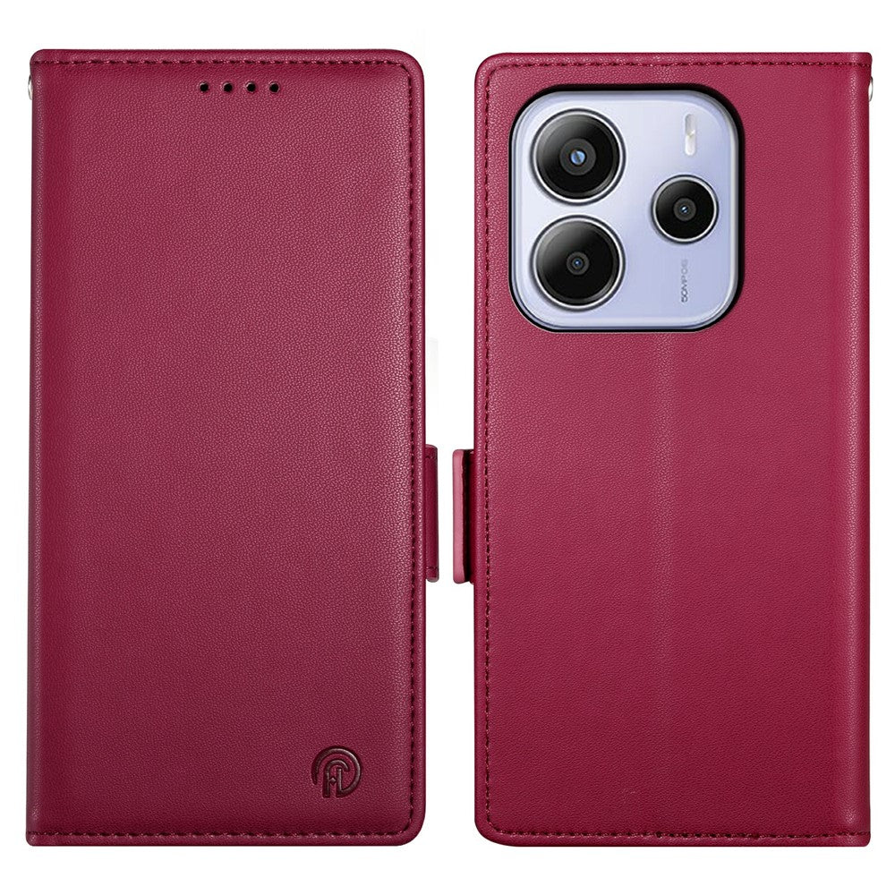 For Xiaomi Redmi Note 14 4G (163.25mm) Stand Case PU Leather Wallet Phone Cover