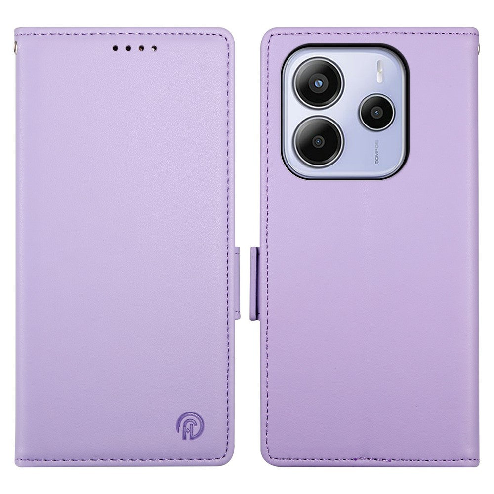 For Xiaomi Redmi Note 14 4G (163.25mm) Stand Case PU Leather Wallet Phone Cover