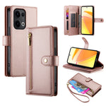 DF-011 For Oppo Reno13 5G (Global) Case Zipper Pocket Wallet Leather Phone Cover with Straps