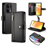 DF-011 For Oppo Reno13 Pro 5G Case Zipper Pocket Wallet Leather Phone Cover with Straps