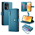 DF-011 For Oppo Reno13 Pro 5G Case Zipper Pocket Wallet Leather Phone Cover with Straps