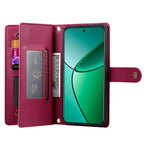 DF-011 För Oppo Reno13 F 5G (Reno 13 FS 5G) / 4G-skal, dragkedja, plånbok, lädermobilskal med remmar