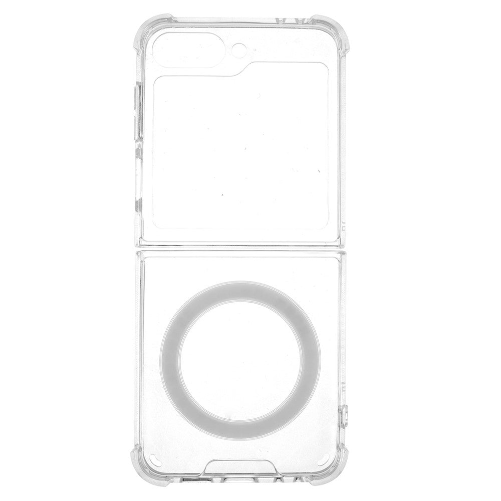 For Samsung Galaxy Z Flip7 FE 5G / Z Flip6 5G Magnetic Case TPU + Acrylic Clear Phone Cover