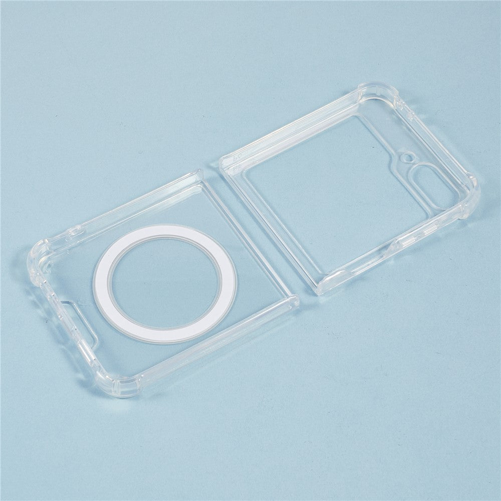 For Samsung Galaxy Z Flip7 FE 5G / Z Flip6 5G Magnetic Case TPU + Acrylic Clear Phone Cover