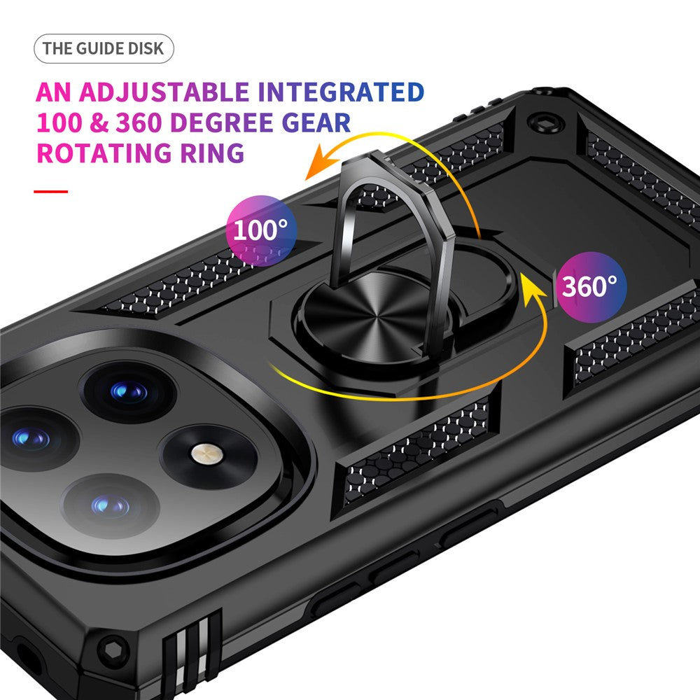For Xiaomi Redmi Note 14 Pro 5G / Poco X7 5G Case PC + TPU Phone Cover with Rotary Ring Kickstand