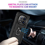 For Xiaomi Redmi Note 14 Pro 5G / Poco X7 5G Case PC + TPU Phone Cover with Rotary Ring Kickstand