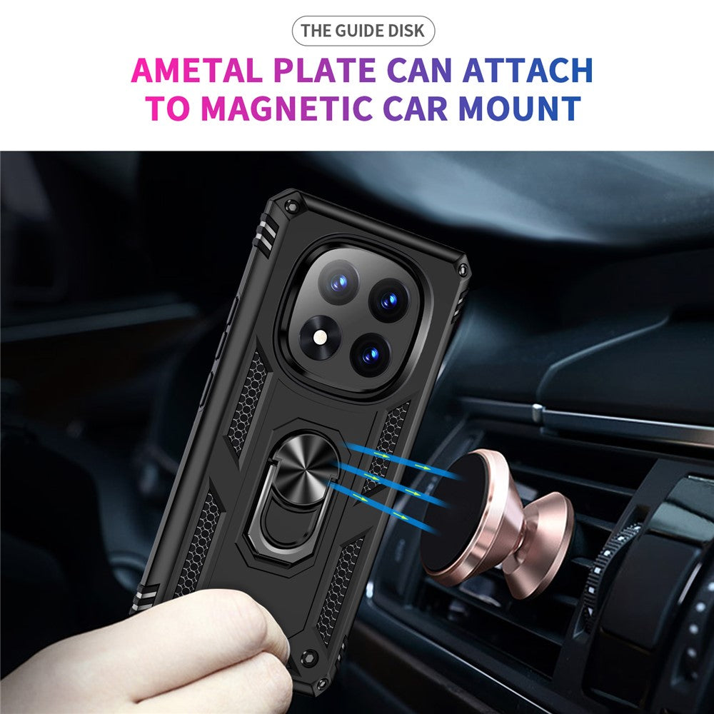 For Xiaomi Redmi Note 14 Pro 5G / Poco X7 5G Case PC + TPU Phone Cover with Rotary Ring Kickstand