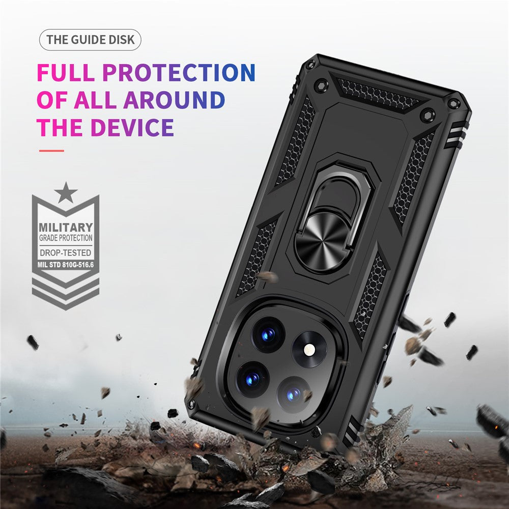 For Xiaomi Redmi Note 14 Pro 5G / Poco X7 5G Case PC + TPU Phone Cover with Rotary Ring Kickstand