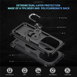 For Xiaomi Redmi Note 14 Pro 5G / Poco X7 5G Case PC + TPU Phone Cover with Rotary Ring Kickstand
