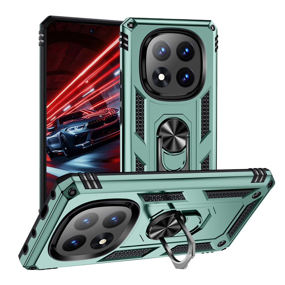 For Xiaomi Redmi Note 14 Pro 5G / Poco X7 5G Case PC + TPU Phone Cover with Rotary Ring Kickstand