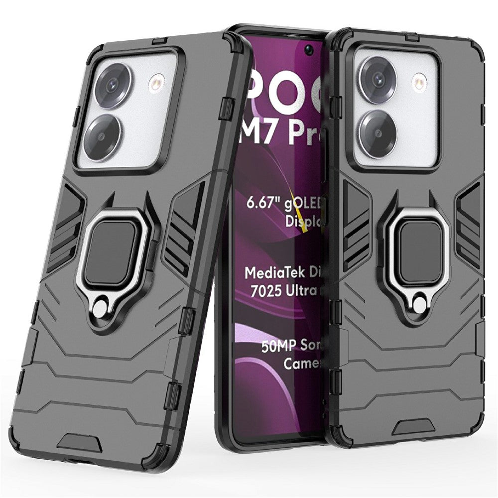 For Xiaomi Poco M7 Pro 5G Case PC + TPU Protective Phone Cover with Ring Kickstand