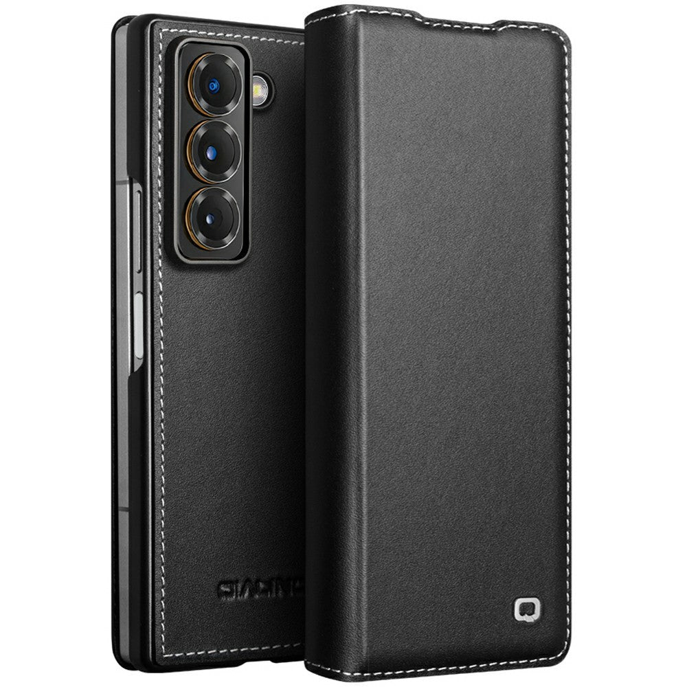 QIALINO For Samsung Galaxy Z Fold Special Case Genuine Cow Leather Anti Drop Phone Cover
