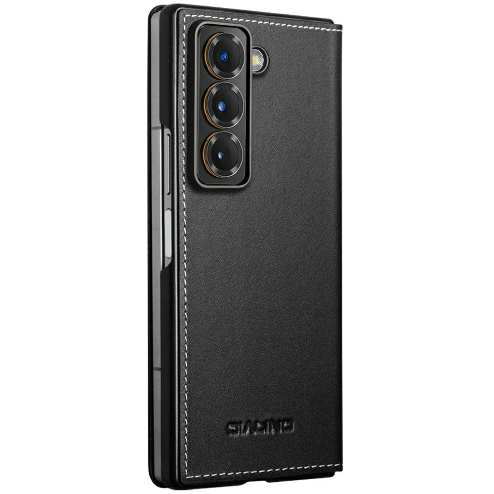 QIALINO For Samsung Galaxy Z Fold Special Case Genuine Cow Leather Anti Drop Phone Cover