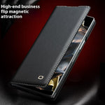 QIALINO For Samsung Galaxy Z Fold Special Case Genuine Cow Leather Anti Drop Phone Cover