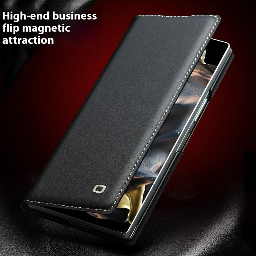 QIALINO For Samsung Galaxy Z Fold Special Case Genuine Cow Leather Anti Drop Phone Cover