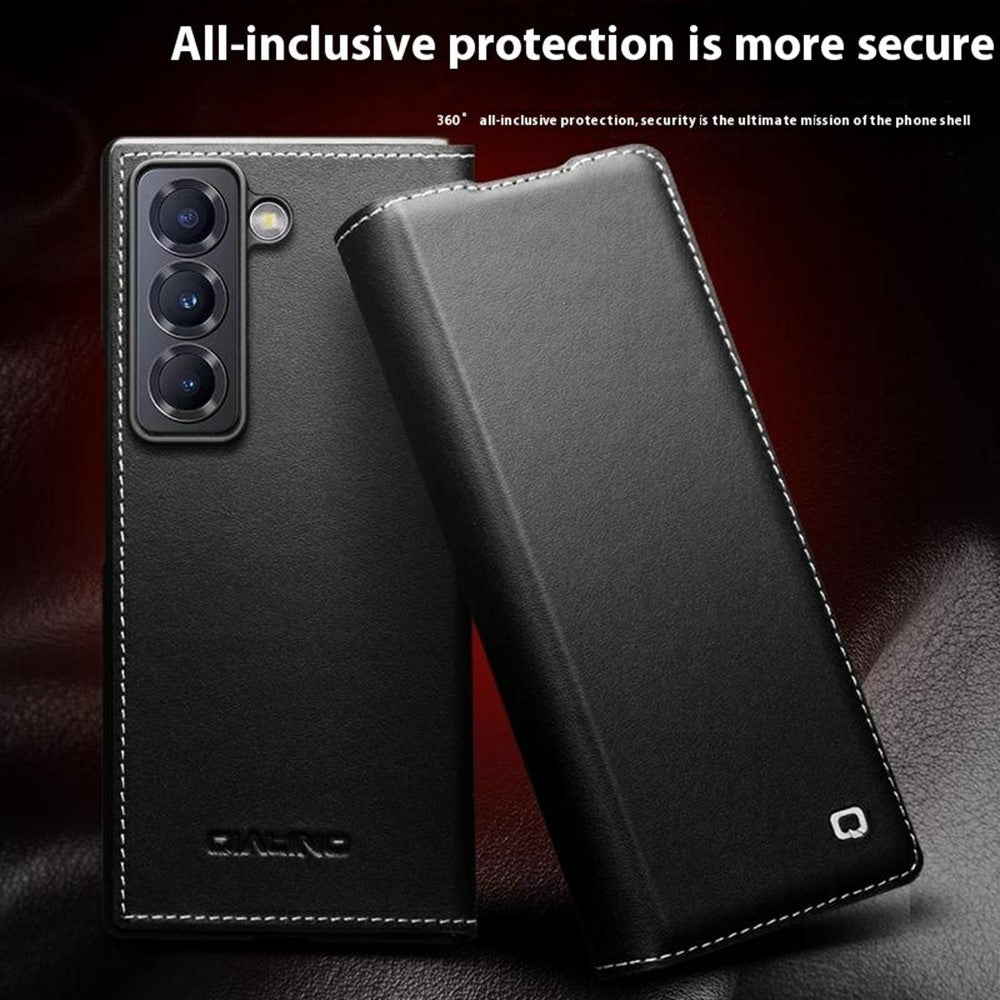 QIALINO For Samsung Galaxy Z Fold Special Case Genuine Cow Leather Anti Drop Phone Cover