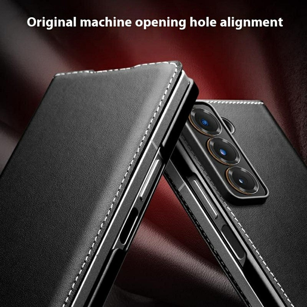 QIALINO For Samsung Galaxy Z Fold Special Case Genuine Cow Leather Anti Drop Phone Cover