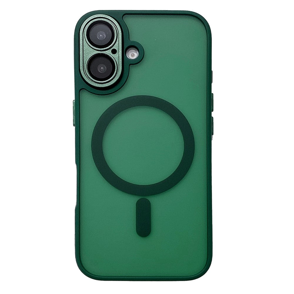 For iPhone 16 Plus Magnetic Case with Lens Film  /  Detachable Lens Frame Hybrid Phone Back Cover