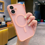 For iPhone 16 Plus Magnetic Case with Lens Film  /  Detachable Lens Frame Hybrid Phone Back Cover