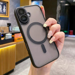 For iPhone 16 Plus Magnetic Case with Lens Film  /  Detachable Lens Frame Hybrid Phone Back Cover